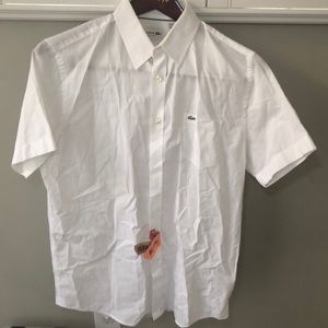 COPY - Men’s white short sleeve Lacoste button down Regular Fit, US 16 1/2